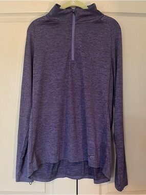 Mizuno Purple and Navy Athletic Top with Thumb Holds!